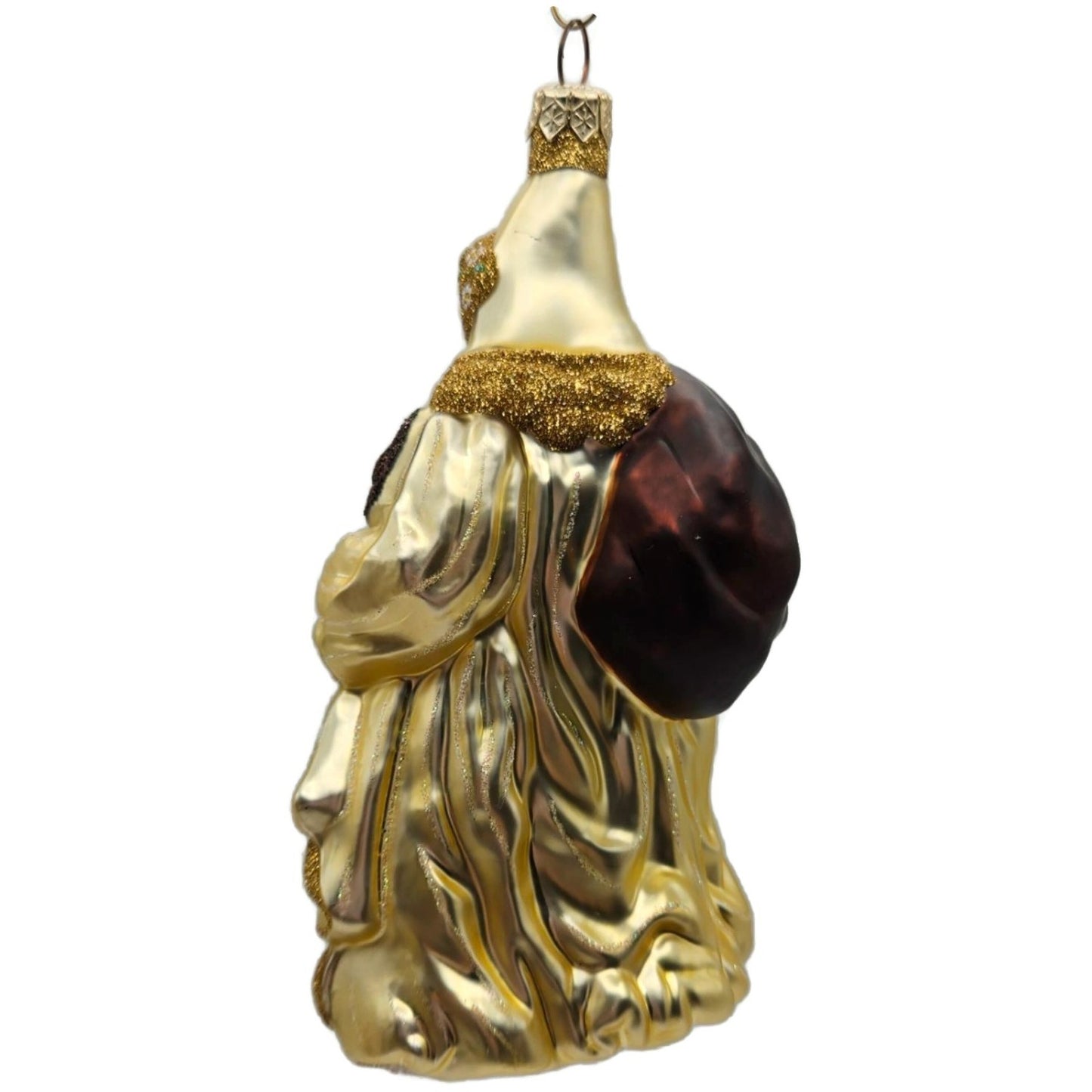 Patricia Breen Van Mourik Santa Gold Brown Flowers Fall Christmas Tree Ornament