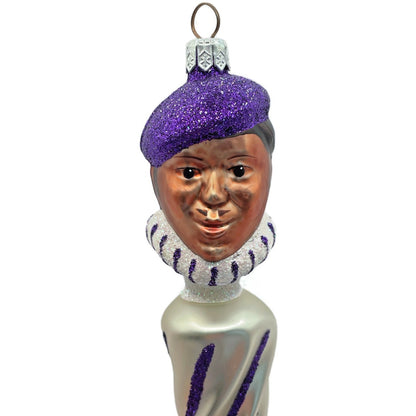 Patricia Breen French Twist Pearl Purple Stripe Glittered Tip Christmas Ornament