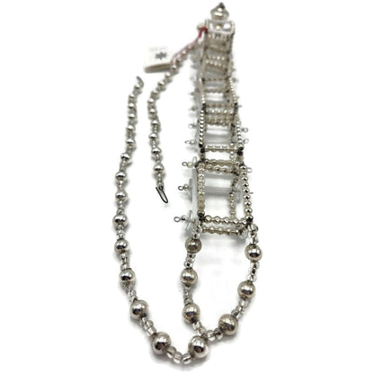 Christopher Radko Train Locomotive Garland Czech Silver Beaded 92-216