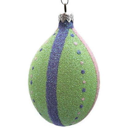 Patricia Breen Easter Egg Green Thin Stripe Easter Christmas Tree Ornament