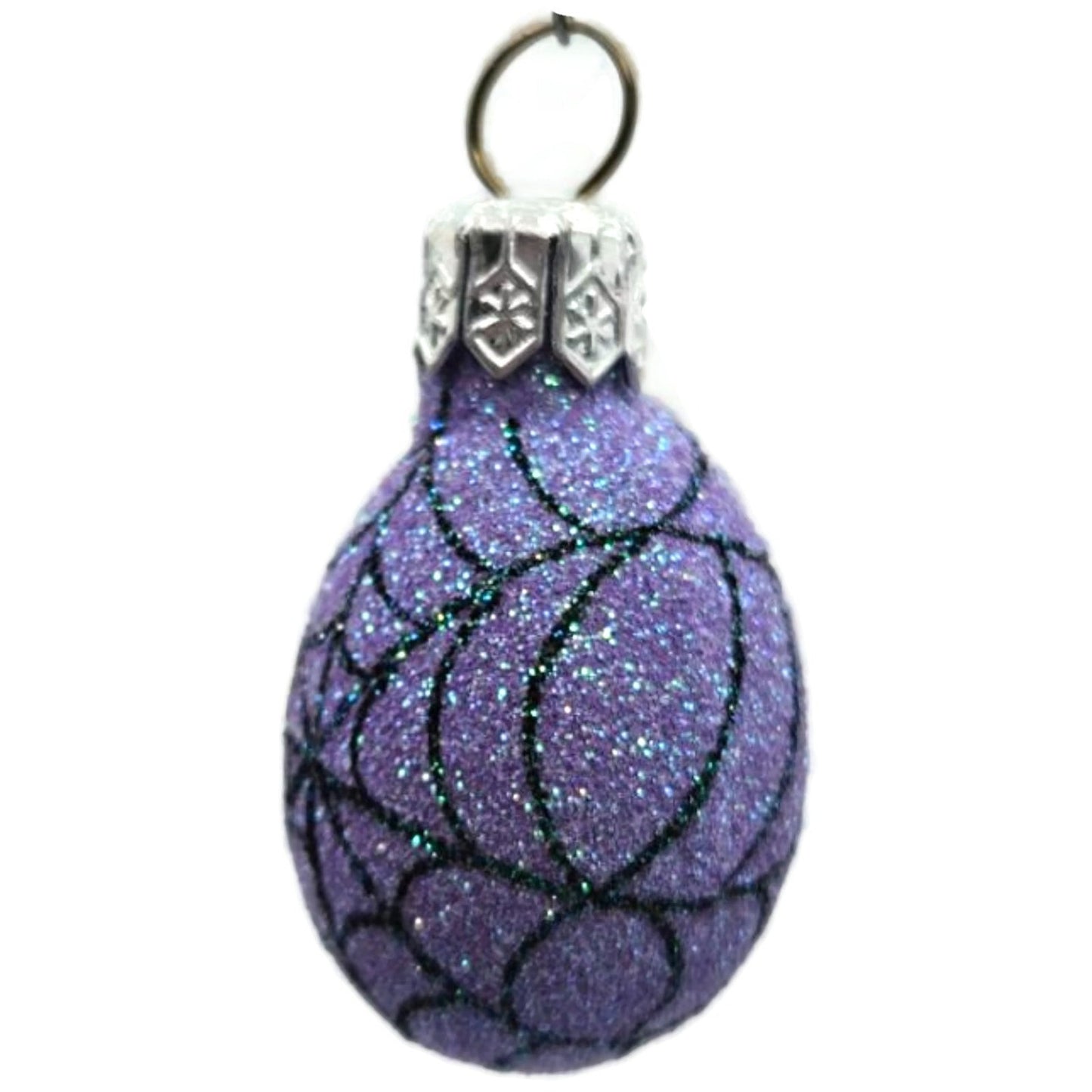 Patricia Breen Miniature Egg Spider Web Purple Halloween Christmas Tree Ornament