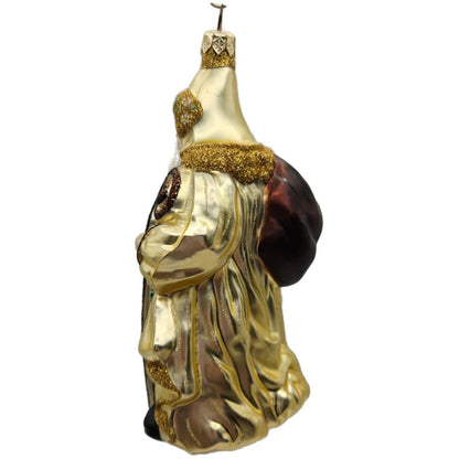 Patricia Breen Van Mourik Santa Gold Brown Flowers Fall Christmas Tree Ornament
