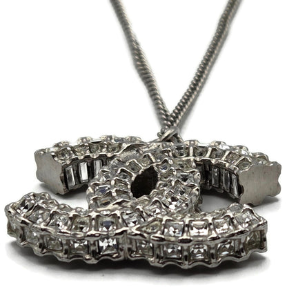 Chanel Crystal CC Logo Pendant Necklace Chanel France Vintage Fashion Jewelry