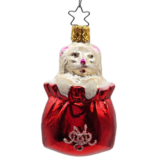 Cat in Red Bag White Kitten Inge Glas Old World Christmas Tree Ornament OWC