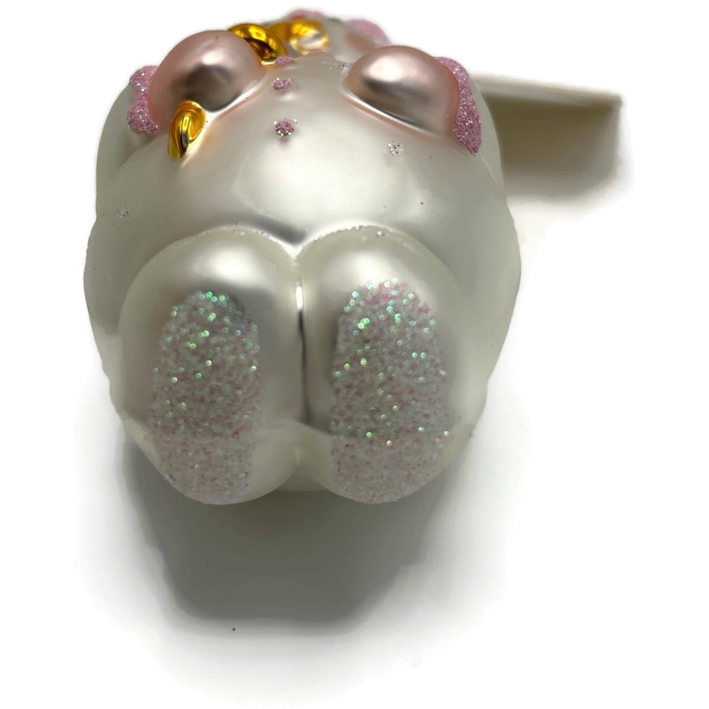 Patricia Breen Snowbaby Pink Gold White Snowman Christmas Tree Ornament