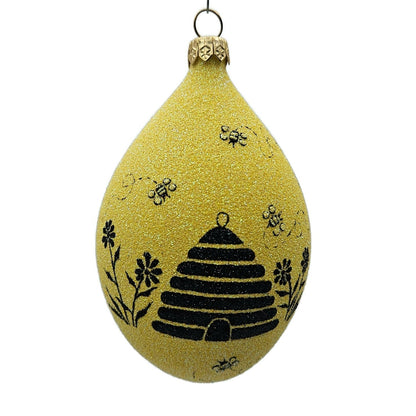 Patricia Breen Silhouette Egg Beeskep Bees Flower Yellow Easter Holiday Ornament