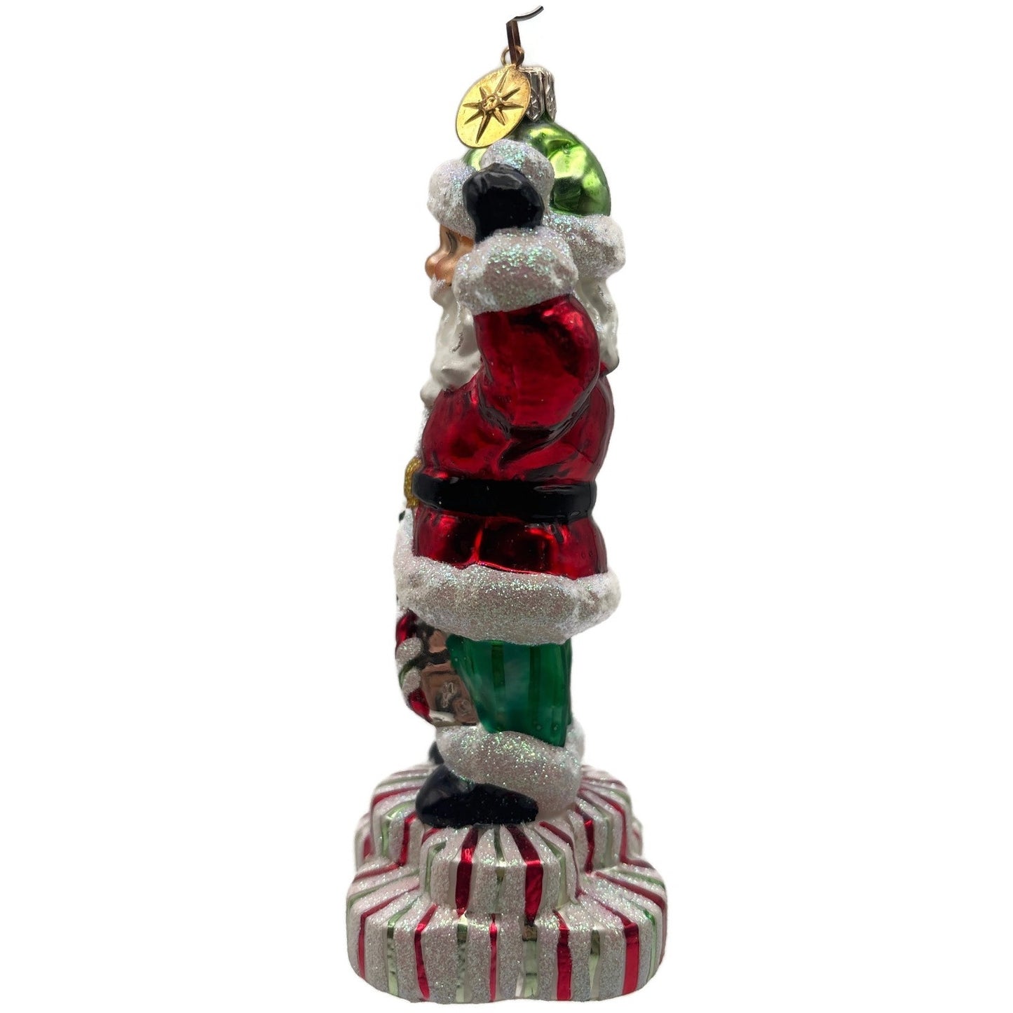 Christopher Radko Christmas Joy Santa Candy Cane Peppermint Ornament 00-076-0