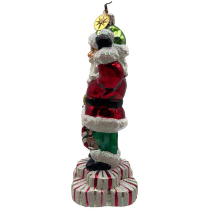 Christopher Radko Christmas Joy Santa Candy Cane Peppermint Ornament 00-076-0