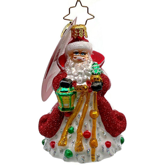 Christopher Radko Peppermint Sparkle Nicholas Gem Santa Claus Christmas Ornament