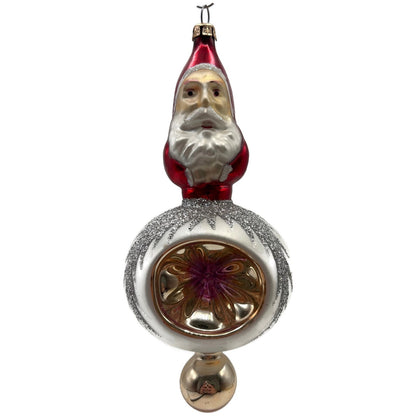 Christopher Radko Two Sided Santa Reflector Christmas Tree Ornament 92-102-0
