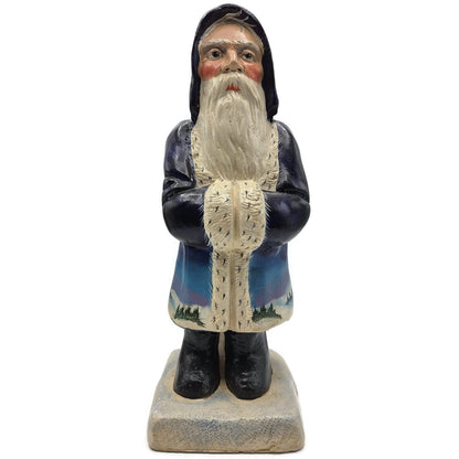 Vaillancourt Blue Father Christmas Banquet Ice Cream Mould Chalkware Figurine