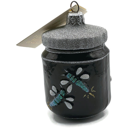 Patricia Breen Firefly Jar Black Bugs Silver Rim Spring Christmas Tree Ornament