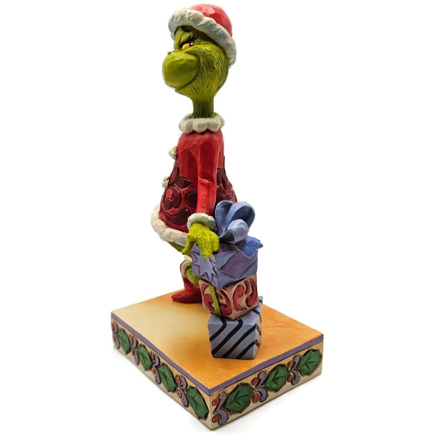 Jim Shore Dr. Seuss Grinch Leaning on Stacked Gifts Enesco Figurine 6015280