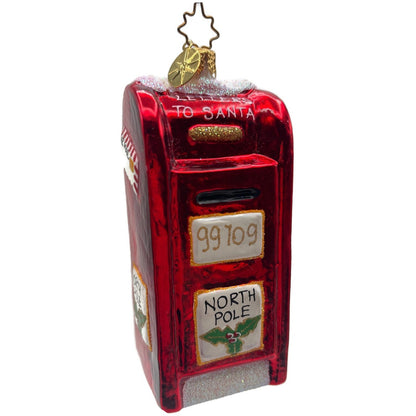 Christopher Radko Post Haste Red Mail Box Christmas Tree Ornament 1012459