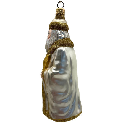 Patricia Breen Making His List Santa Pearl Gold Holly Berries Christmas Ornament