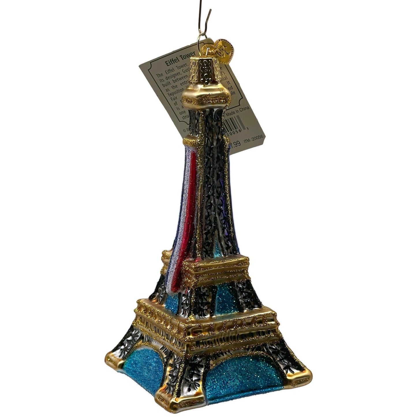 OWC Eiffel Tower Paris Ornament Glass Old World Christmas Holiday Tree Decor