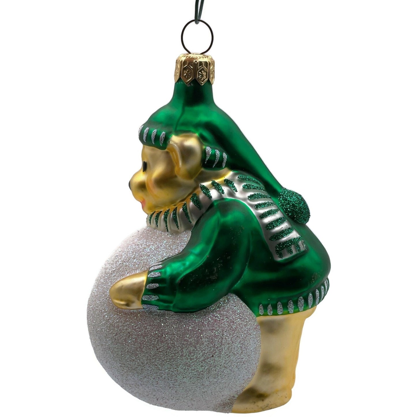 Patricia Breen Henry The Baby Bear Snowball Green Hat Scarf Christmas Ornament