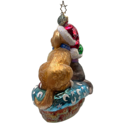 Christopher Radko Festive Furry Friends Dog Cat Christmas Tree Ornament 02-SP-95