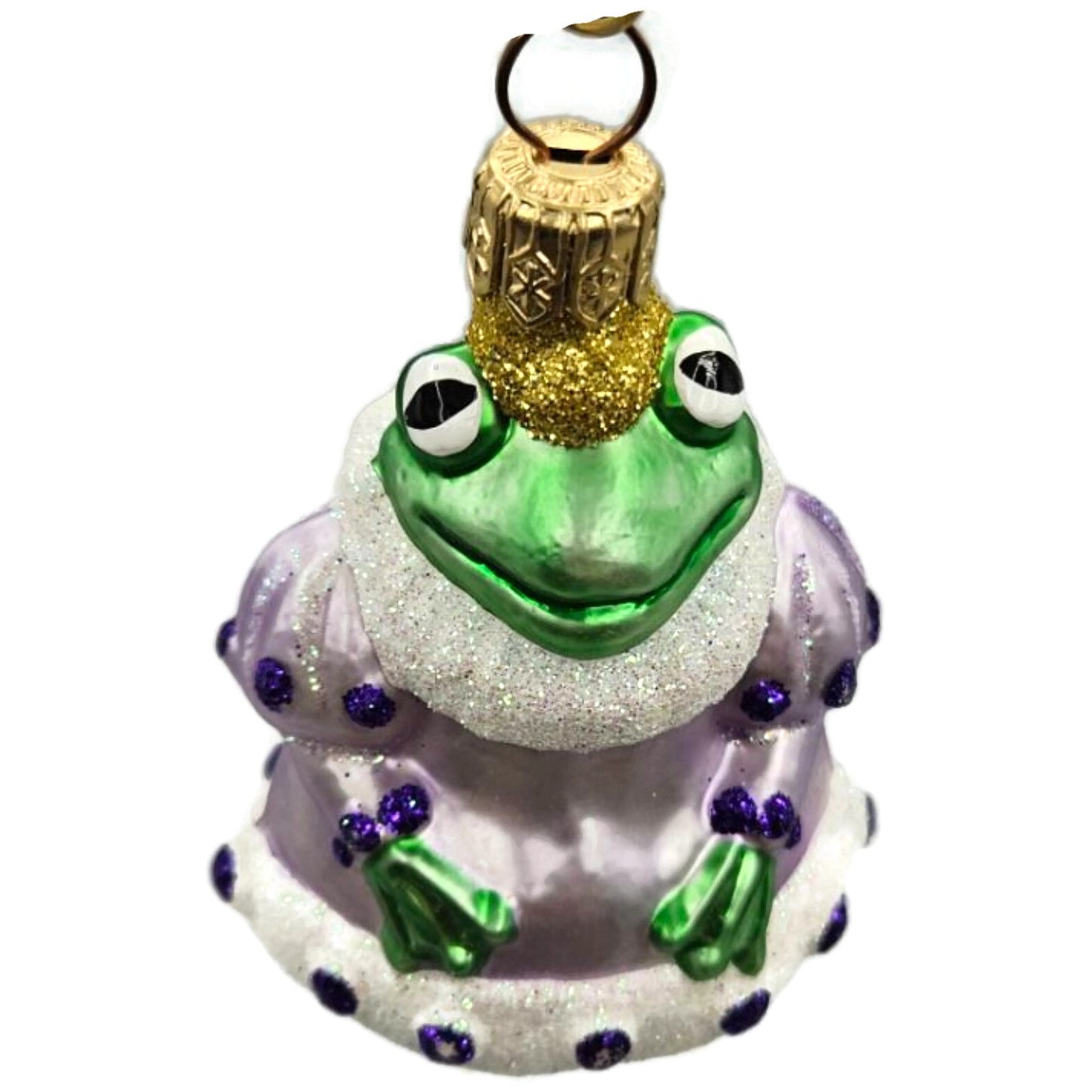 Patricia Breen Frog Princess Miniature Lavender Extra Dots Holiday Ornament 9813