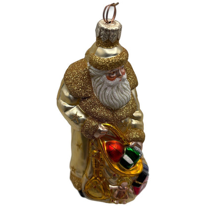 Patricia Breen Presents Gold Stars Santa Claus Gifts Toys Christmas Ornament