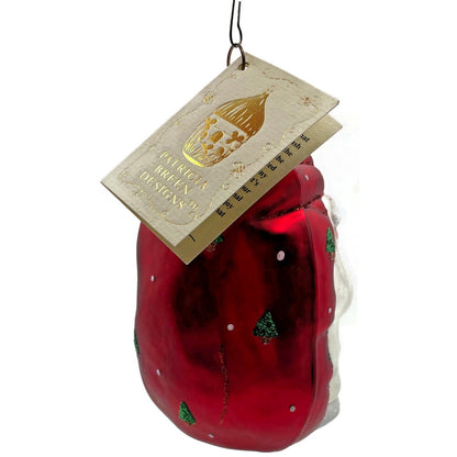 Patricia Breen Advent Santa Claus Red Trees Dots Christmas Tree Ornament