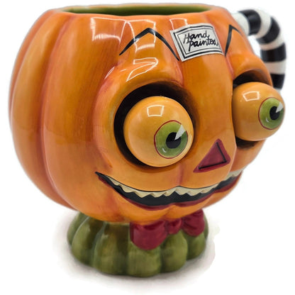 Department 56 Halloween Google Eye Pumpkin Coffee Tea Mug Cup Ceramic 56.34599