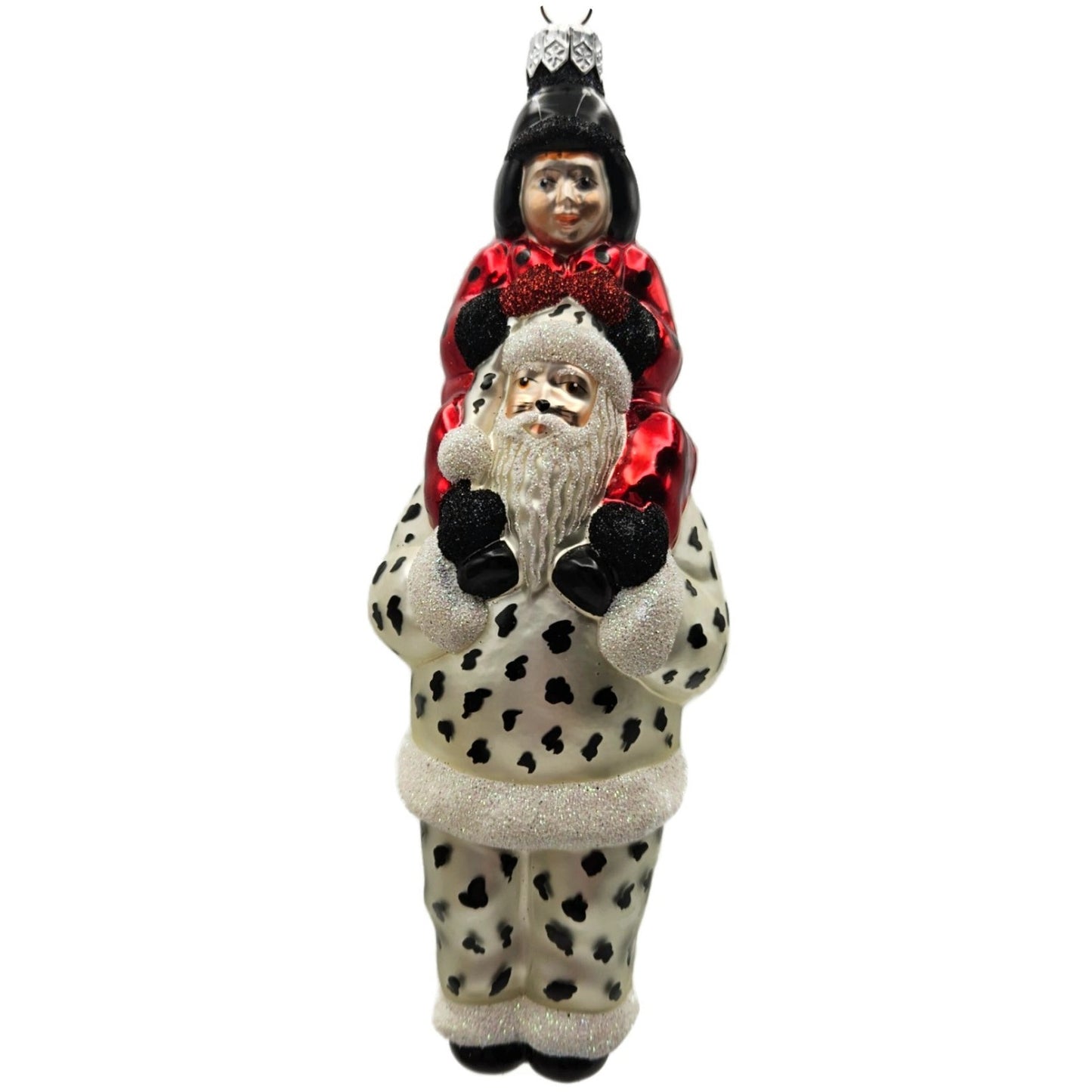 Patricia Breen Carry Me Santa Dalmatian and Ladybug Polka Dot Halloween Ornament