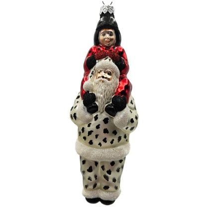 Patricia Breen Carry Me Santa Dalmatian and Ladybug Polka Dot Halloween Ornament