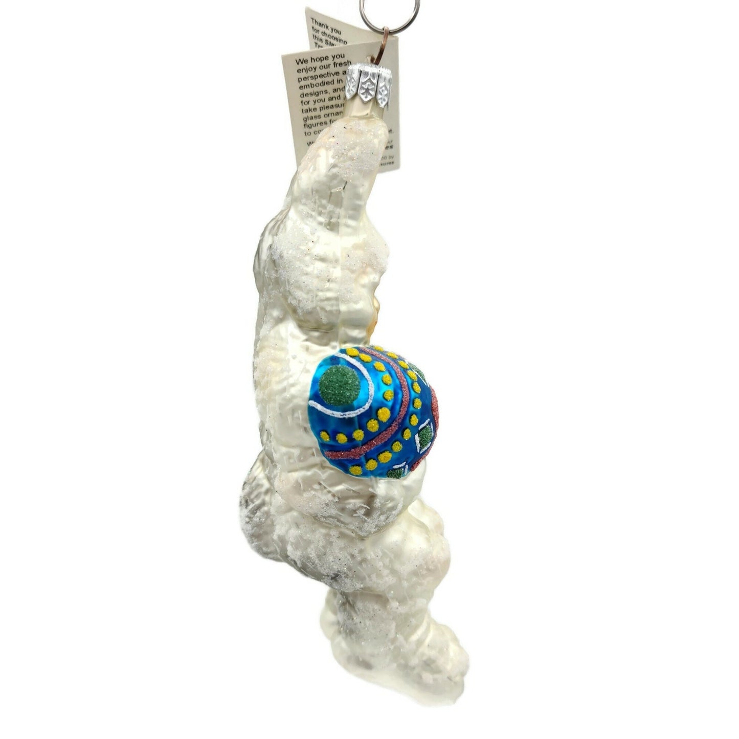 Slavic Treasures Bunny Boy Blue Easter Egg Handblown Glass Ornament 00-184-A