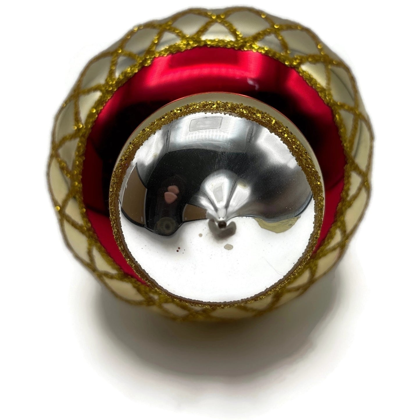 Christopher Radko Jumbo Spintops Red Gold Christmas Tree Ornament 93-302-0