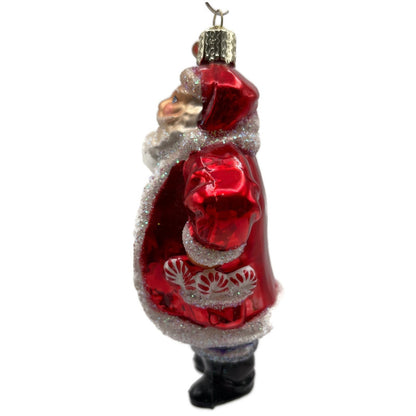 Old World Christmas Patriotic Santa Claus Red Glass Merck Family OWC Ornament