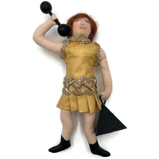 Gladys Boalt Circus Female Weight Lifter Handmade Fabric Christmas Tree Ornament