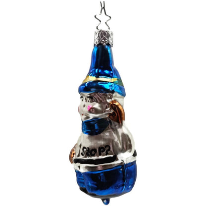 Keystone Cop Stop Star Cap Inge Glass Old World Christmas Tree Ornament OWC