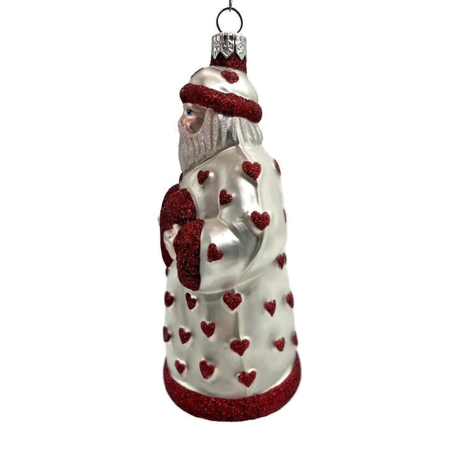 Ornament Patricia Breen I Love You Santa Red Hearts Pearl Valentines Christmas