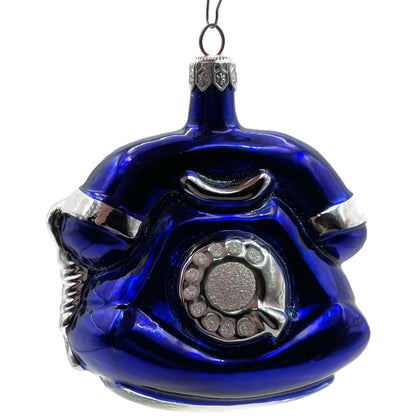Patricia Breen Fine Phone Cobalt Blue Silver Shiny Christmas Ornament TCS 9439