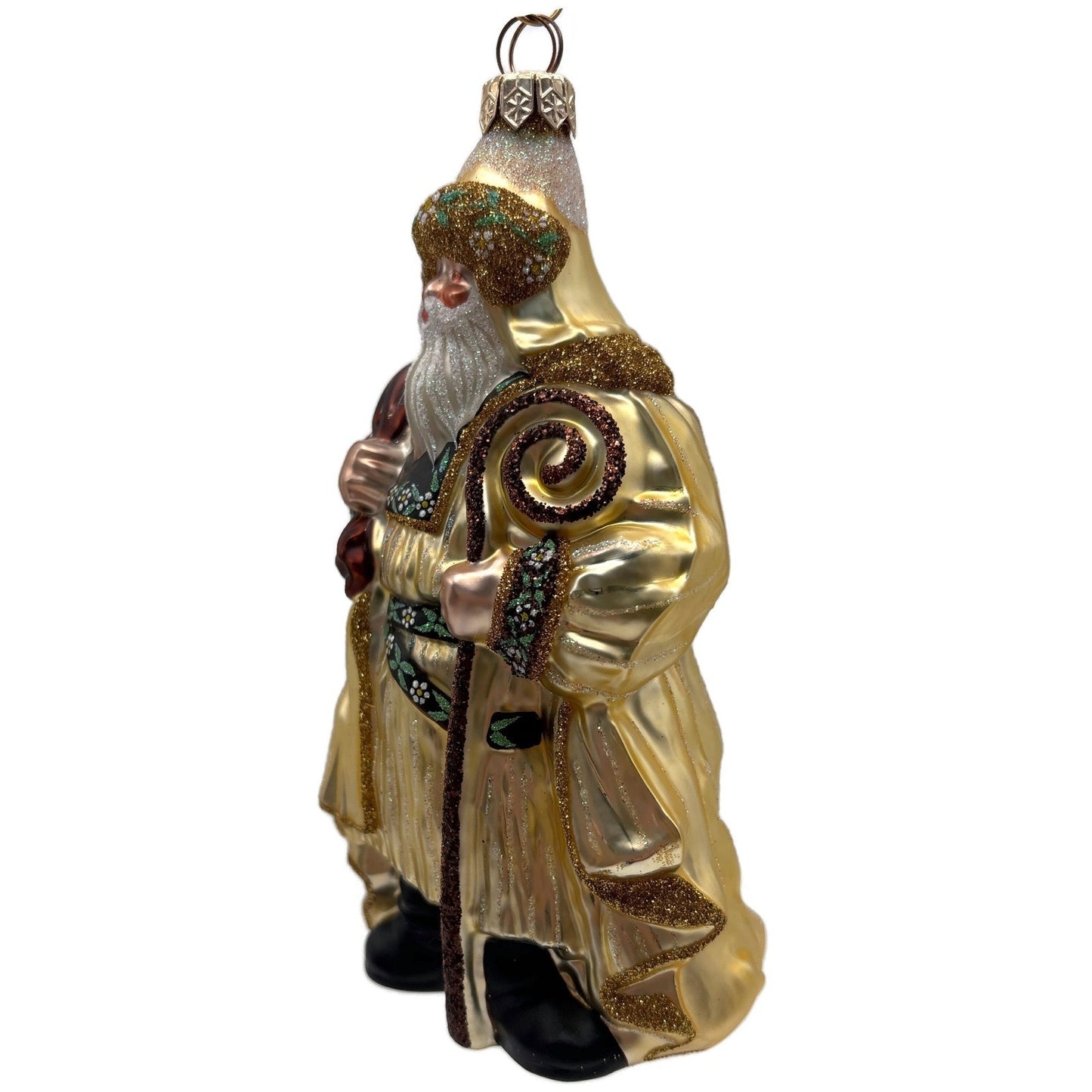 Patricia Breen Van Mourik Santa Claus Gold Brown Fall Christmas Tree Ornament