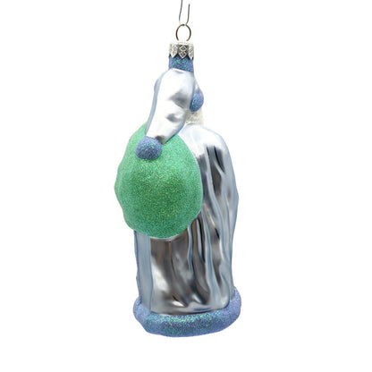Patricia Breen Jordan Santa Claus Blue Green Christmas Holiday Tree Ornament