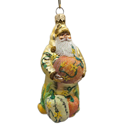 Patricia Breen Harvest Santa Gold Pumpkins Fall Christmas Ornament Signed 2230