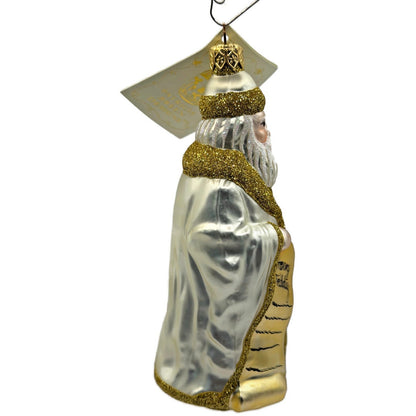 Patricia Breen Making His List Pearl Gold Santa Claus Christmas Tree Ornament