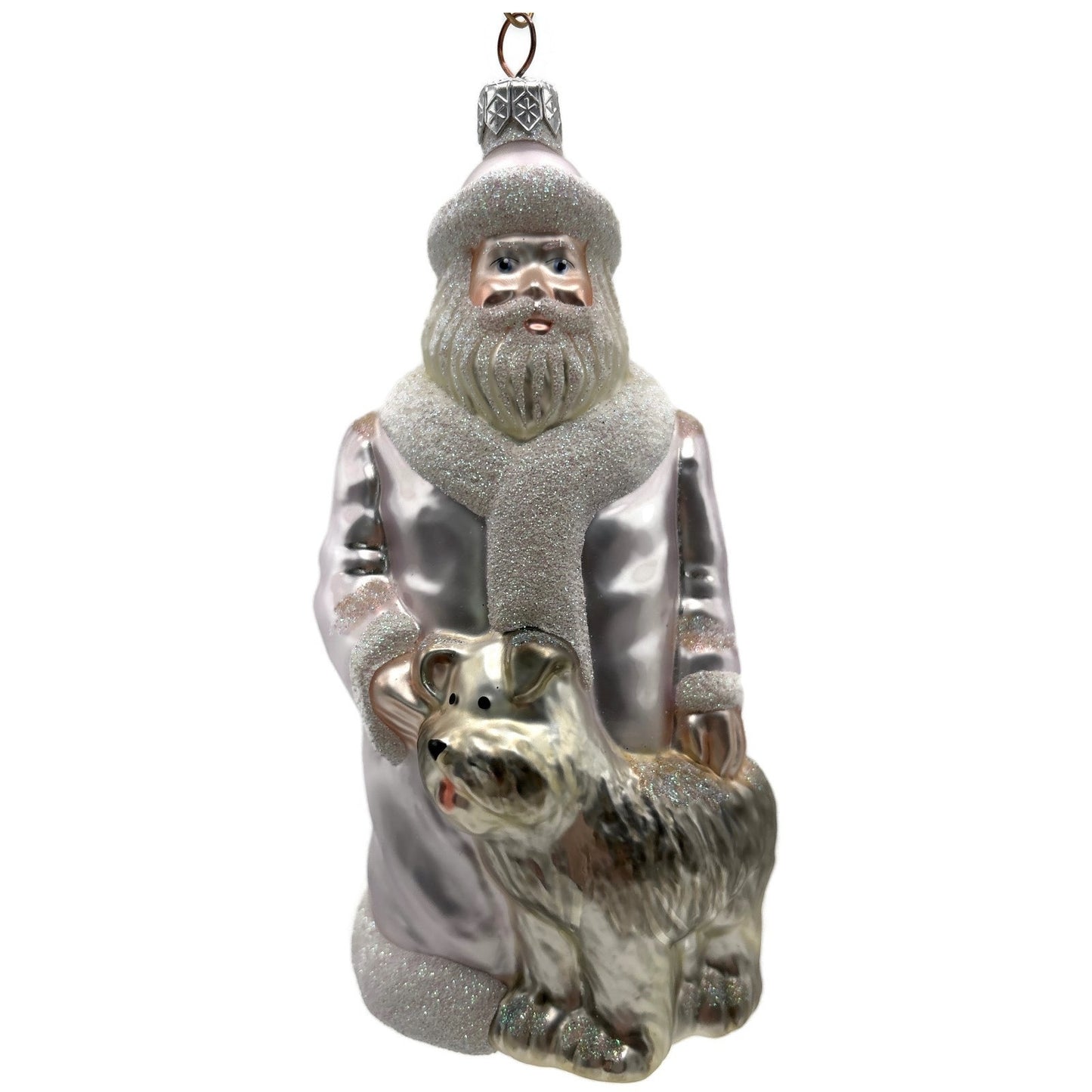 Patricia Breen Just What I Wanted Santa Dog Lavender Christmas Tree Ornament