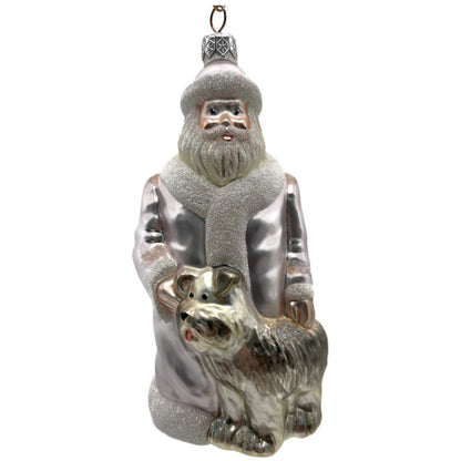 Patricia Breen Just What I Wanted Santa Dog Lavender Christmas Tree Ornament