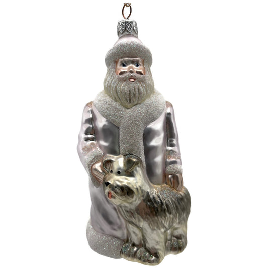 Patricia Breen Just What I Wanted Santa Dog Lavender Christmas Tree Ornament