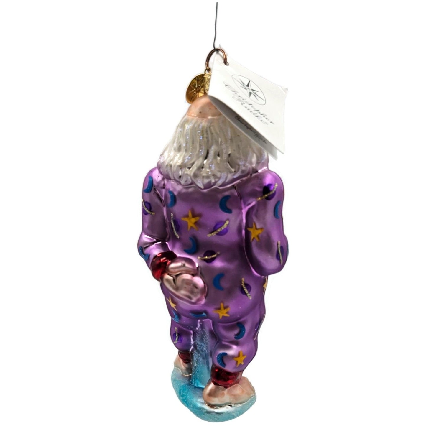 Christopher Radko Santa Jamas Purple Moons Star Christmas Tree Ornament 00-281-0