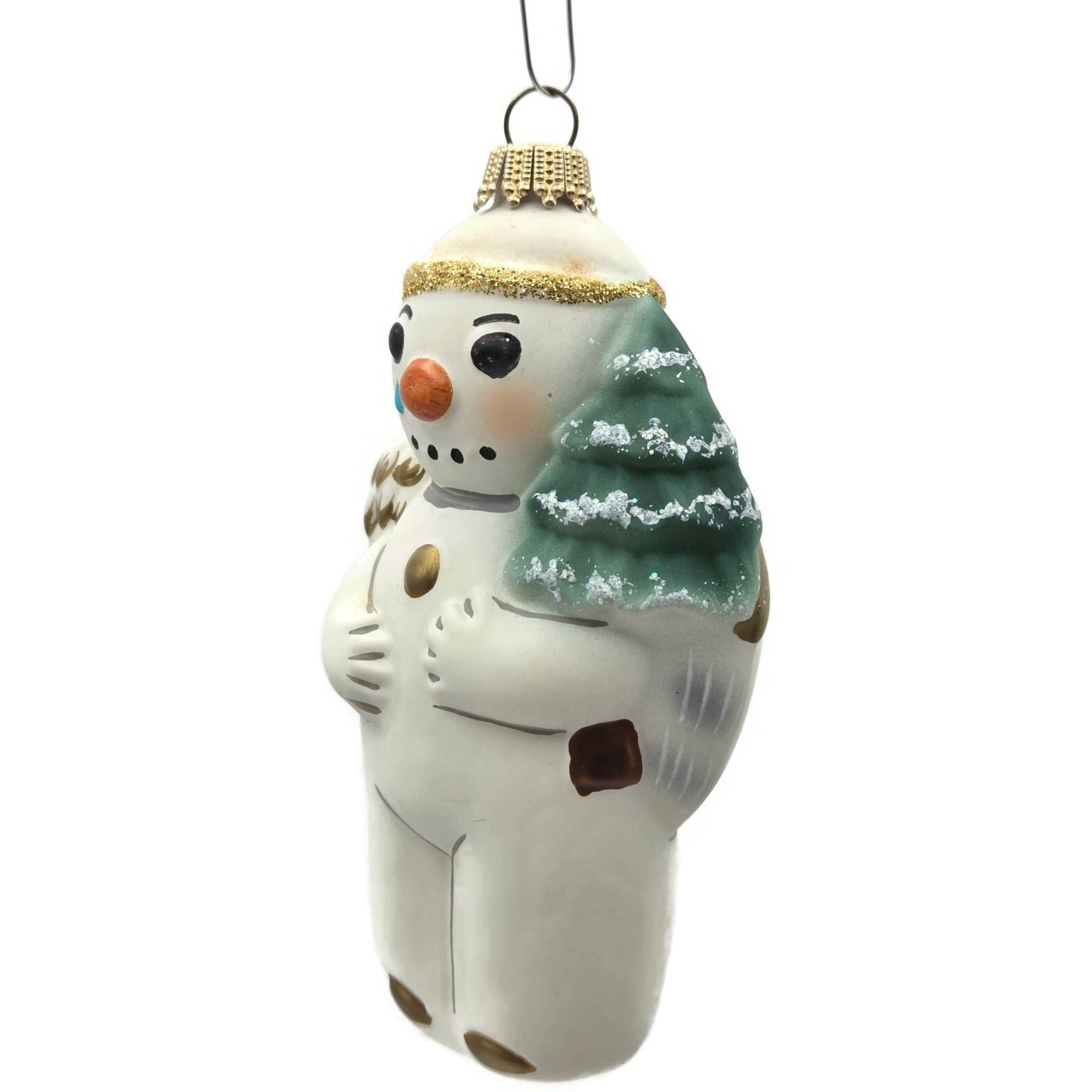 Vaillancourt Snow Angel Ornament Blown Glass Folk Art Christmas Tree Decoration
