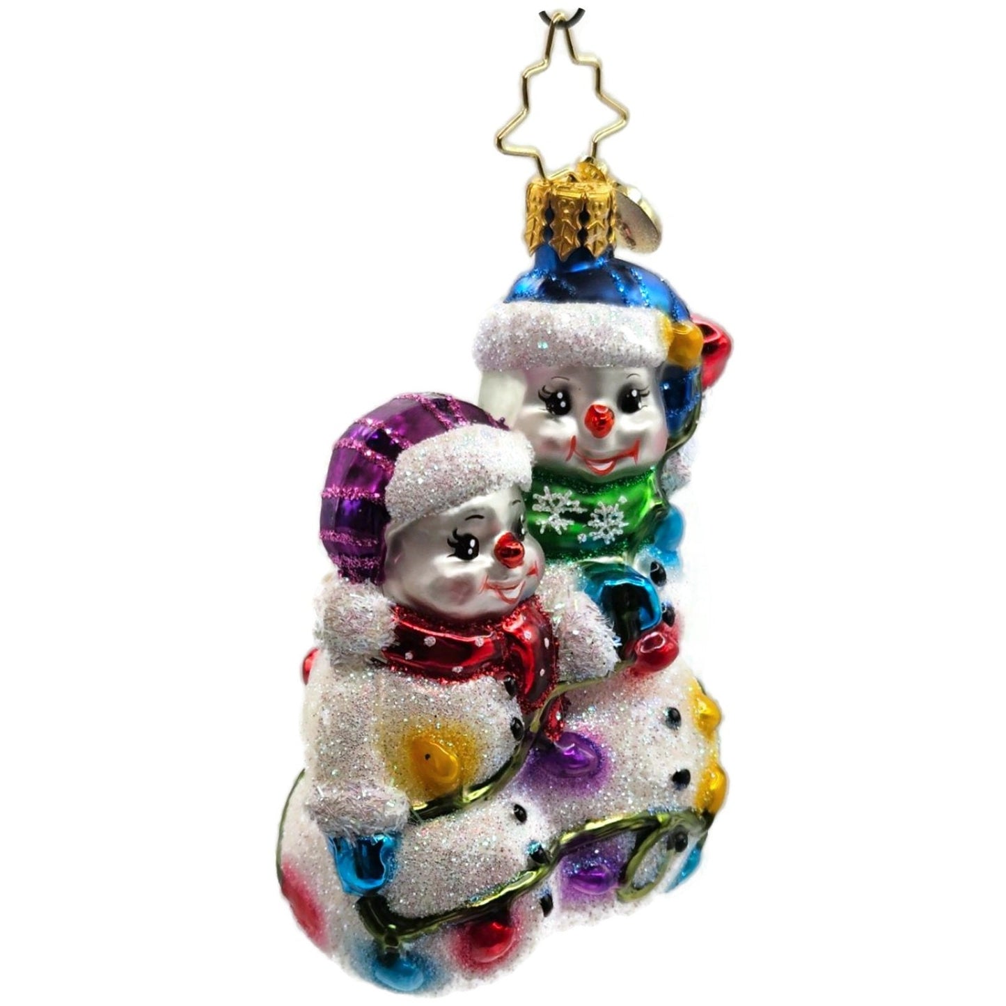Christopher Radko Snowmen Glowmen Glittered Christmas Tree Ornament 1017212