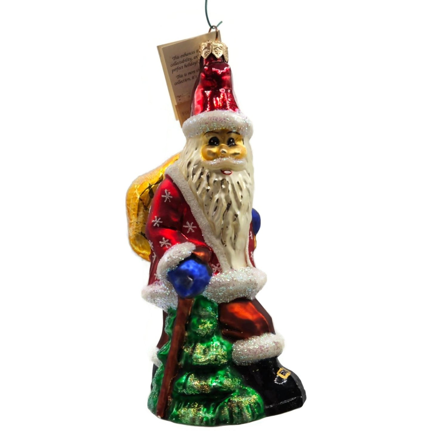 Christopher Radko Long Beard Santa Claus With Sack Christmas Tree Ornament