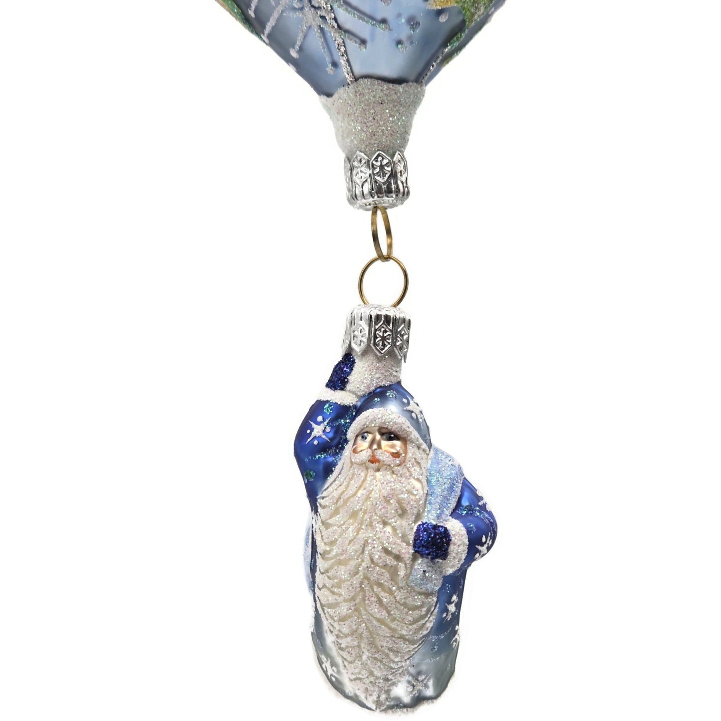 Patricia Breen As Above So Below Santa Balloon Snowflakes Christmas Ornament