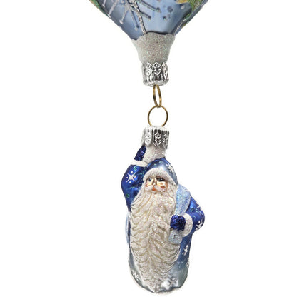 Patricia Breen As Above So Below Santa Balloon Snowflakes Christmas Ornament