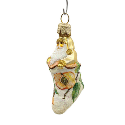 Patricia Breen Tiny Stocking Santa Peaches Christmas Holiday Ornament Peachtree