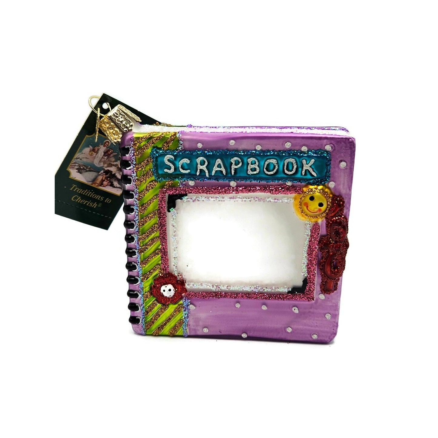 Old World Christmas Scrapbook Dotted Christmas Holiday Tree Ornament OWC 32371